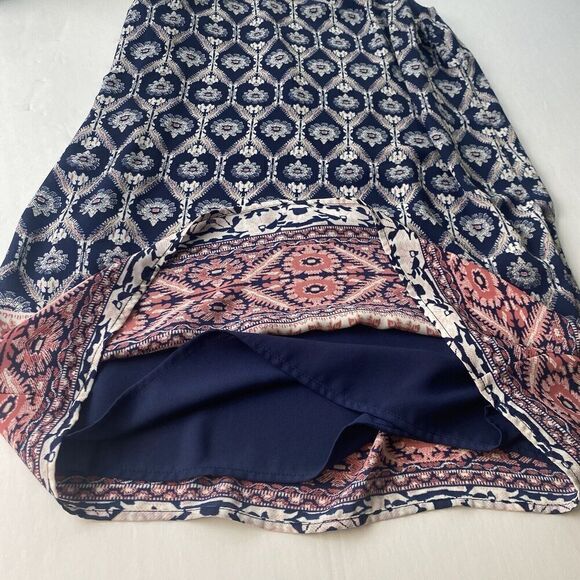 Pink Republic Women’s Sleeveless Navy Print Mini Dress Size Large Pre Owned - Picture 10 of 15